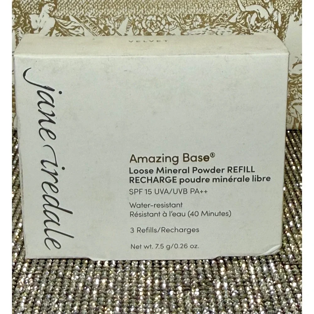 Jane Iredale Amazing Base Loose Mineral Powder Refill 3 pack VELVET New